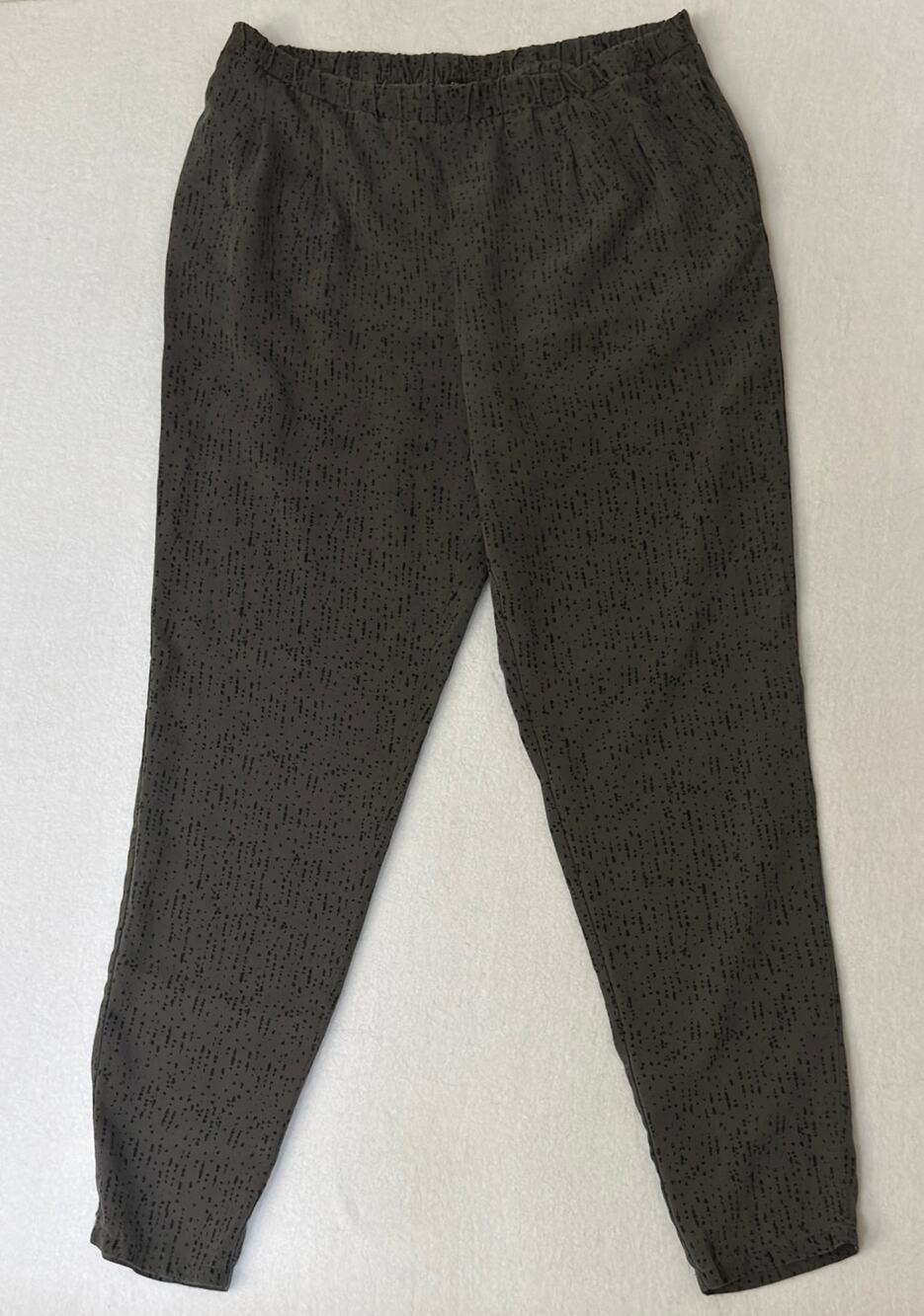 Eileen Fisher 100% Silk Patterned Trousers M
